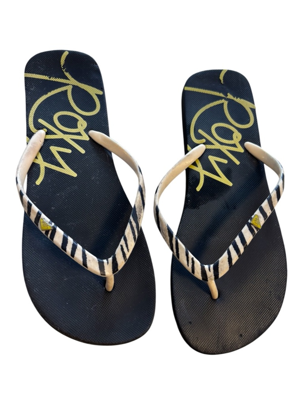 Roxy Viva Stamp II zebra strap Flip Flops Women's Size 8